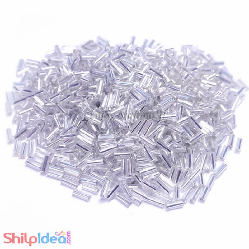 Beads 5mm - Glass Nalki - Silver